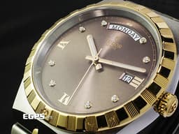 TUDOR 帝舵 Royal Day-Date 皇家系列 28603-0008 18K黃金材質 半金款&nbsp;&nbsp;<font color="#cc66000">巧克力棕色面盤 原廠鑲嵌鑽石時標 星期、日期顯示窗</font>&nbsp;<font color="#FF0000">2026年保卡</font>&nbsp;自動上鍊 41mm