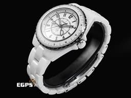 CHANEL 香奈兒 J12系列 H9763 白色陶瓷材質&nbsp;<font color="#05f0f0">COUTURE O'CLOCK 限定腕錶系列 停產絕版款 </font><font color="#ffd6d6">裁縫剪刀造型時針、分針 縫紉針造型秒針 裁縫線紋路面盤</font>&nbsp;專利不鏽鋼蝴蝶扣 <font color="#ff0000">2026年保卡</font> 石英機芯 33mm