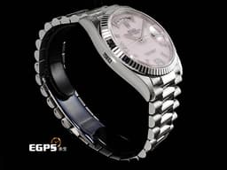 ROLEX 勞力士 Oyster Perpetual Day-Date 36 DD36 128239 18K白金材質 <font color=#FF0000>2020年新式保卡 元首型（President） 原廠膠膜全膜 </font> <font color=#f6d2de>粉紅色蛋白石 原廠鑲嵌56顆鑽石時標</font> 自動上鏈 36mm