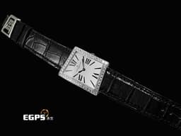 VACHERON CONSTANTIN 江詩丹頓 1972  系列 37510/000G 18K白金材質 <font color="#05f0f0">銀色拉絲面盤 原廠鑲嵌鑽石錶圈</font> 26 x 36.5mm