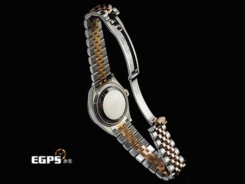 ROLEX 勞力士 Lady-Datejust 28 蠔式日誌型 279171 18K永恆玫瑰金 半金款 DJ28 原廠鑲嵌鑽石18K金星形底座 經典三角坑紋錶圈 2021年保卡 紀念型（Jubilee）五銖錶帶 自動上鍊 28mm