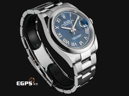 ROLEX 勞力士 Datejust 36 蠔式日誌型 126200&nbsp;DJ36 不鏽鋼材質&nbsp;<font color="#0582f5">藍色面盤 羅馬數字時標</font> <font color="#ff0000">2026年保卡 蠔式（Oyster）三節錶帶</font> 自動上鍊 36mm
