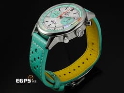 BREITLING 百年靈 Top Time B01系列 Fausto Coppi AB01768A1A1X1 不鏽鋼材質 <font color="#05f0f0">綠松石色小錶盤</font>&nbsp; <font color="#fd9753">橙色閃電形秒針</font>&nbsp;<font color="#FF0000">自製B01機芯 2025年保單 限量750支</font> 自動上鍊 41mm