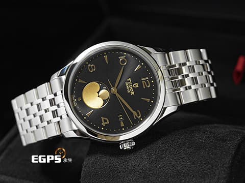 TUDOR 帝舵 1926 Luna系列 91560-0003 亮黑色面盤搭配金色指針、時標 不鏽鋼 大三針 月相盈虧&nbsp;帝舵史上首款月相腕錶 周董 周杰倫代言款 2026年保卡&nbsp;自動上鍊 39mm