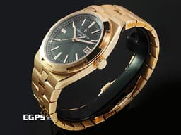 Vacheron Constantin 江詩丹頓 VC錶 Oversea 縱橫四海 4520V/210R-B967 18K玫瑰金材質 <font color="#99ec89">綠色放射紋漆面錶盤 日內瓦印記</font> 大三針 <font color="#ff0000"> 2025年保卡 易拆卸替換錶帶裝置 另附皮革錶帶和橡膠錶帶</font> 自動上鍊 41mm