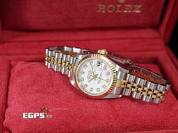 ROLEX 勞力士 Lady-Datejust 26 蠔式日誌型 79173 <font color="#f3dc68">包檯鑽石時標 18K黃金 半金款</font>&nbsp;DJ26 經典三角坑紋外圈 <font color="#ff0000">紀念型（Jubilee）五銖錶帶</font> 自動上鍊 26mm