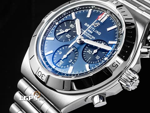 BREITLING 百年靈 Chronomat 42 AB0158101C1A1 不鏽鋼材質 深藍色面盤 特色子彈鏈&nbsp;2026年保卡  自動上鍊 42mm