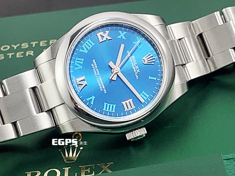 ROLEX 勞力士 177200 藍色面盤 蠔式恆動&nbsp;2021年～活潑藍色面盤  女性首選&nbsp;不鏽鋼材質 自動上鍊 31mm