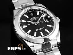 ROLEX 勞力士 Datejust 41 蠔式日誌型 126300 <font color="#3e3c3c">已停產稀少黑色面盤&nbsp;</font>經典 DJ41 不鏽鋼&nbsp;<font color="#FF0000">2019年保單 蠔式（Oyster）三節錶帶</font> 自動上鍊 41mm