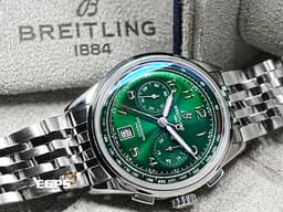 BREITLING 百年靈 Premier B01 Chronograph 42 璞雅系列 AB0145&nbsp;<font color="#058703">綠色面盤</font>&nbsp;計時碼表 不鏽鋼 <font color="#ff0000">B01自製機芯</font>&nbsp;<font color="#FF0000">2024年保單</font>&nbsp;自動上鍊 42mm