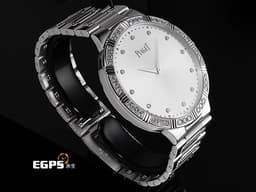 PIAGET 伯爵 Dancer 舞者系列 G0A31046 P10358 18K白金材質 鍊帶款&nbsp;<font color="#ffff00">原鑲鑽石錶圈、鑲鑽時標</font>&nbsp;<font color="#ff0000">整支約重3.06兩</font> 手動上鍊 38mm