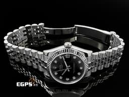 ROLEX 勞力士 DATEJUST LADY 178274 蠔式日誌型 黑色面盤 <font color="#ff0000">原廠鑽石時標 紀念型五珠錶帶</font> 自動上鏈 31mm