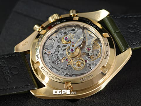 OMEGA 歐米茄 Speedmaster Moonwatch Professional 超霸 速霸&nbsp;Moonshine金&nbsp;31063425010001&nbsp;綠色面盤 綠油金&nbsp;專業 登月錶 計時碼表&nbsp;3861機芯&nbsp;2025年保卡 同軸擒縱 手上鏈 42 mm