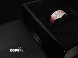 FRANCK MULLER 法蘭穆勒 2852QZCOLDRMD1R 18K玫瑰金材質 銀白色面盤 <font color="#fa00fa">彩色阿拉伯數字時標</font> <font color="#05f0f0">原廠鑲嵌鑽石錶圈</font>&nbsp;石英機芯 43x31mm