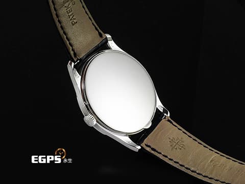 PATEK PHILIPPE 百達翡麗 PP CALATRAVA 經典的小三針款式系列 5196G-001 18K白金材質 銀灰色紋路面盤&nbsp;台灣公司貨 手動上鏈&nbsp;37mm
