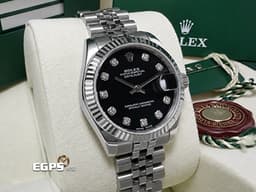 ROLEX 勞力士 DATEJUST LADY 178274 蠔式日誌型 黑色面盤 <font color="#ff0000">原廠鑽石時標 紀念型五珠錶帶</font> 自動上鏈 31mm