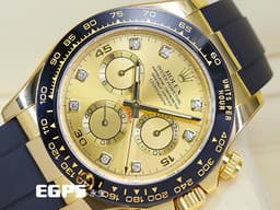 ROLEX 勞力士 Cosmograph Daytona 宇宙計時型 迪通拿 116518LN 計時碼表 <font color="#f5dea8">原廠鑽石時標 皇帝金面盤 18K黃金材質</font> 116518 LN 陶瓷錶圈 <font color="#FF0000">市場稀少全金鑽面 2018年保卡</font> 賽車錶 自動上鍊 40mm
