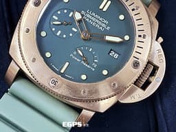 PANERAI 沛納海 SUBMERSIBLE 1950 Luminor 3日鍊  PAM507 PAM00507 <font color="#fafa01">傳說級</font><font color="#FF0000">青銅小沛，</font><font color="#fafa01">真限量款</font><font color="#FF0000">，全球限量1000只&nbsp; 磨砂</font><font color="#ff0000">青銅材質</font> 綠色面盤 自動上鍊 47mm
