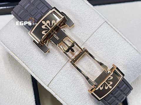 PATEK PHILIPPE 百達翡麗 PP錶 Aquanaut Luce 海底探險家 5268 無敵少見!!原鑲鑽石裱框!! 圓潤八角形錶圈 5268/200R-010貴婦名媛首選~ 超少見優雅【巧克力格紋盤】 灰褐色面盤 18K玫瑰金材質  2025年保單 自動上鍊 38.8mm