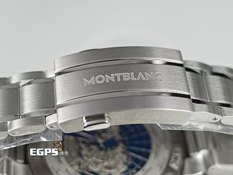 MONTBLANC 萬寶龍 1858 GMT 系列 MB129615 首創無指針 GMT 二地時間 不銹鋼 大三針&nbsp;2025年保單  自動上鍊 42mm