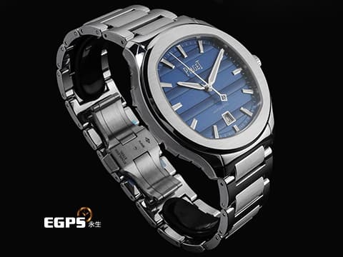 PIAGET 伯爵 Polo Signature Date 系列 G0A51032 枕型 藍色緣飾紋理面盤&nbsp;不鏽鋼材質 2026年保卡 自動上鍊 42mm