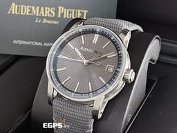 Audemars Piguet 愛彼 AP錶 CODE 11.59系列 15210ST.OO.A009KB.01 <font color="#f5f5f5">灰色同心圓漣漪紋飾面盤&nbsp;</font>大三針 不鏽鋼 <font color="#FF0000">2025年保單</font> 自動上鍊 41mm