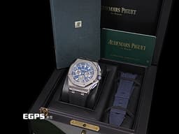 Audemars Piguet 愛彼 AP錶 Royal Oak Offshore 皇家橡樹 離岸型 計時碼錶 26480TI 藍色大格紋面盤 <font color="#FF0000">鈦金屬材質 2020保單</font>&nbsp;自動上鍊 42mm