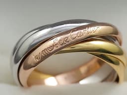 Cartier 卡地亞 三色金 Trinity 五環戒 國際精品 52號 約國際圍11號 名牌戒