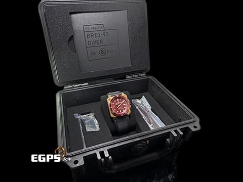 Bell &amp; Ross 柏萊士 BR0392-D-R-BR/SCA 限量潛水錶 全球限量 999枚&nbsp;勃根地酒紅色調面盤 2021年自動上鍊 42mm