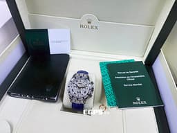 ROLEX 勞力士 Daytona 迪通拿 116599-12SA 計時碼表 白K金材質 <font color="#05f0f0">原廠梯鑽+藍寶石錶圈、滿鑲滿天星面盤！</font><font color="#0582f5">稀有琺瑯羅馬數字時標</font>，<font color="#ff0000">原廠保養保固至2027年12月&nbsp;</font>&nbsp;<font color="#fafa01">防偽內圈</font> 自動上鍊 40mm