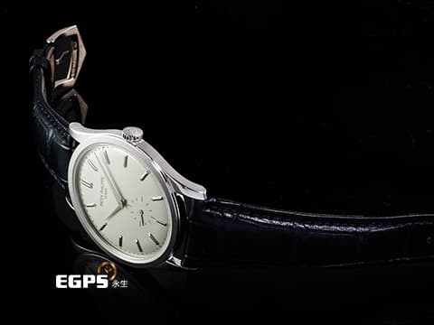PATEK PHILIPPE 百達翡麗 PP CALATRAVA 經典的小三針款式系列 5196G-001 18K白金材質 銀灰色紋路面盤&nbsp;台灣公司貨 手動上鏈&nbsp;37mm