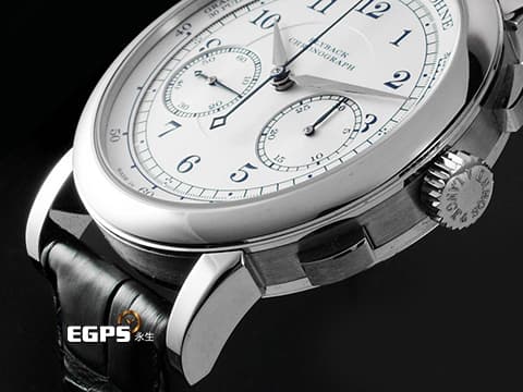 A.LANGE &amp; SOHNE 朗格 1815系列 414.026 18K白金材質 計時功能 實心銀打造的銀白色面盤&nbsp;2021年保單 朗格專賣店限定款 新錶訂價：1,927,800元&nbsp;手動上鍊 39.5mm