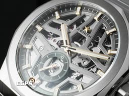 ZENITH 真力時 DEFY Skyline Skeleton 天際線系列 03.9300.3620/80.I001 不鏽鋼材質&nbsp;<font color="#4169e1">高振頻 10秒 旋風秒針</font>&nbsp;<font color="#cdcbcb">ZENITH四芒星鏤空面盤</font> <font color="#FF0000">2025年卡 附贈快拆式橡膠錶帶</font> 自動上鍊 41mm