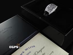 Franck Muller FM 法蘭穆勒 FM DOUBLE MYSTERY 雙重神秘 8880 DM D CD 酒桶型 18K白金材質 <font color="#05f0f0">原廠鑲嵌鑽石錶殼、滿天星面盤</font>&nbsp;黑色立體經典阿拉伯數字時標 自動上鏈 44x54mm