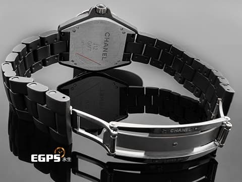 CHANEL 香奈兒 J12 Ceramic GMT H3101 黑色啞光陶瓷材質 兩地時區 時尚質感霧面高抗磨黑陶瓷 2023年保單 自動上鍊 41mm