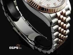 ROLEX 勞力士 蠔式 Datejust 126231 蠔式日誌型 永恒玫瑰金 半金 <font color="#05f0f0">絕版雷射坑紋面 銀色坑紋面盤 原廠鑲嵌鑽石時標</font> <font color="#ff0000">2024年保卡 五銖紀念型錶帶</font> 自動上鍊 36mm