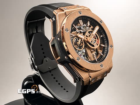 HUBLOT宇舶 BigBang系列 MECA-10王金腕錶 444.OX.1180.RX 啞光黑色鏤空面盤 低動力預警 10日動力儲存&nbsp;2026年 手上鍊 42mm