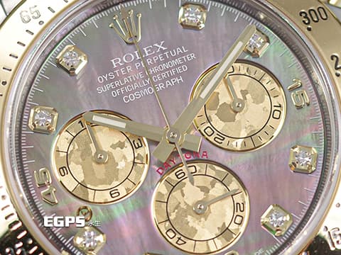 ROLEX 勞力士 Cosmograph Daytona 宇宙計時型 迪通拿 116523NG&nbsp;珍珠貝母錶面&nbsp;塘金計時盤 鑽石時標&nbsp;18K黃金 半金款 計時碼表 116523 NG&nbsp;亂碼字頭 自動上鍊 賽車錶&nbsp;40mm