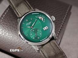 Glashütte Original 格拉蘇蒂 原創 PanoMaticLunar系列 19002133262 經典偏心<font color="#0eaa59">綠色面盤</font>&nbsp;大日期窗 月相盈虧 不鏽鋼&nbsp;<font color="#FF0000">2025年保單</font>&nbsp;德國錶 自動上鍊 40mm