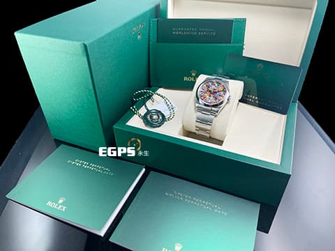 ROLEX 勞力士 Oyster Perpetual 36 經典 蠔式恆動型 126000 新款&nbsp;彩色紀念花紋漆面圖案面盤  OP36 904L不鏽鋼 126000-0016 大三針&nbsp;2026年 新式木質保卡 自動上鍊 36mm