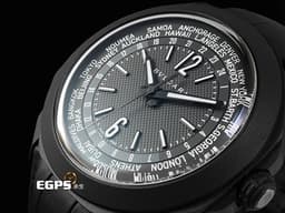 BVLGARI 寶格麗 Bulgari Octo Roma 103764 黑色DLC塗層不鏽鋼材質&nbsp;<font color="#05f0f0">霧面黑色巴黎釘紋錶盤 世界時區、24 時區顯示與 24 小時顯示功能</font>&nbsp; <font color="#FF0000">2026年保卡 快拆錶帶</font>&nbsp;自動上鍊 41mm