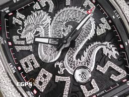 Franck Muller 法蘭穆勒 FM錶 Vanguard Yachting 遊艇系列 Dragon King Limited Edition 龍王&nbsp;<font color="#ff0000">限量188只&nbsp;精鑲鑽圈、面盤</font>&nbsp;V45 YT SC DT AC NR 酒桶型 不鏽鋼 自動腕錶  44x54mm