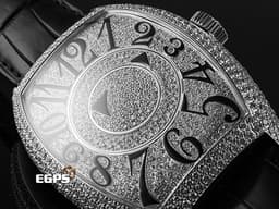 Franck Muller FM 法蘭穆勒 FM DOUBLE MYSTERY 雙重神秘 8880 DM D CD 酒桶型 18K白金材質 <font color="#05f0f0">原廠鑲嵌鑽石錶殼、滿天星面盤</font>&nbsp;黑色立體經典阿拉伯數字時標 自動上鏈 44x54mm