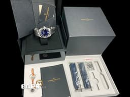 Vacheron Constantin 江詩丹頓 VC Oversea 縱橫四海 4500V/110A-B128 <font color="#FF0000">易拆卸替換錶帶裝置，完全無需工具即可替換喜愛的皮帶、橡膠帶、或是鋼鍊帶，日內瓦印記機芯</font> <font color="#00BBFF"> 藍色大三針面 2019年 </font> 41mm