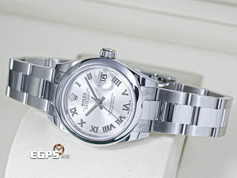 ROLEX 勞力士 Lady-Datejust 28 蠔式日誌型 279160&nbsp;銀色面盤搭配羅馬數字時標&nbsp;經典 DJ28 不鏽鋼&nbsp;2026年保卡 蠔式（Oyster）三節板帶 自動上鍊 28mm