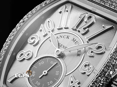 Franck Muller 法蘭穆勒 FM Vanguard Lady Slim Vintage V35 S 銀灰色面盤 原廠鑲嵌308顆頂級天然美鑽（約4.44克拉）小秒針 不鏽鋼材質&nbsp;2025年保單 自動上鍊 35x46.3mm
