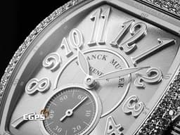 Franck Muller 法蘭穆勒 FM Vanguard Lady Slim Vintage V35 S <font color="#05f0f0">銀灰色面盤 原廠鑲嵌308顆頂級天然美鑽（約4.44克拉）</font>小秒針 不鏽鋼材質&nbsp;<font color="#ff0000">2025年保單</font> 自動上鍊 35x46.3mm