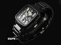 RADO 雷達 True Square 真我方形系列 R27174712 <font color="#05f0f0">限定款 黑色陶瓷材質</font> <font color="#ff0000">12顆鮮豔紅寶石時標 2026年保卡</font> 自動上鍊 38mm