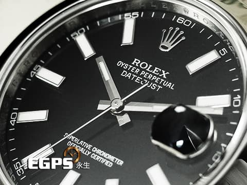 ROLEX 勞力士 Datejust 41 蠔式日誌型 126300 已停產稀少黑色面盤&nbsp;經典 DJ41 不鏽鋼&nbsp;2019年保單 蠔式（Oyster）三節錶帶 自動上鍊 41mm