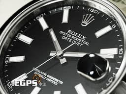 ROLEX 勞力士 Datejust 41 蠔式日誌型 126300 <font color="#3e3c3c">已停產稀少黑色面盤&nbsp;</font>經典 DJ41 不鏽鋼&nbsp;<font color="#FF0000">2019年保單 蠔式（Oyster）三節錶帶</font> 自動上鍊 41mm
